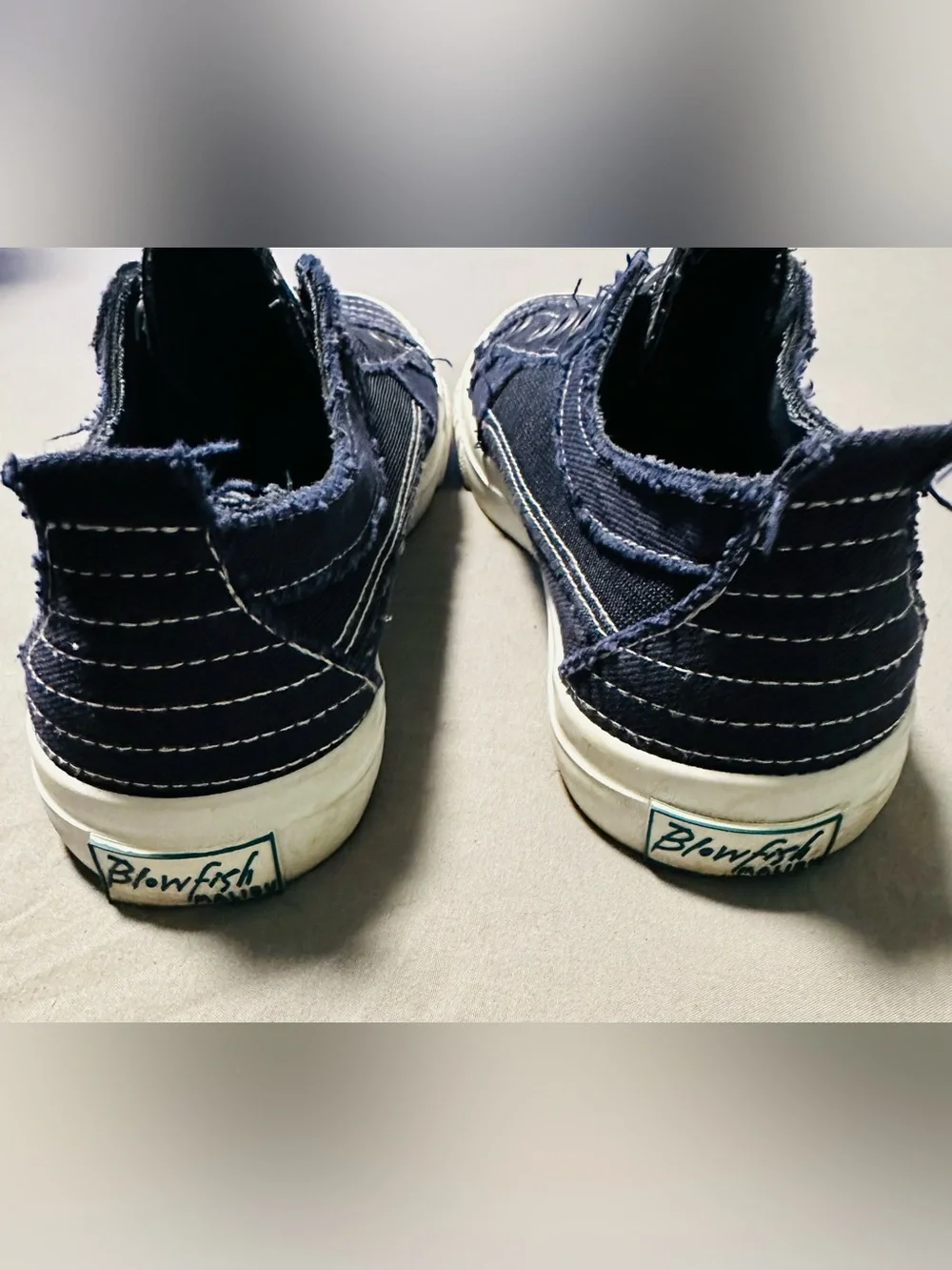 Blowfish Women’s Slip-On Canvas Sneakers in Navy denim (preloved)